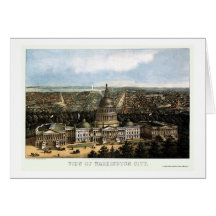 Washington, DC Panoramic Map - 1871 Cards