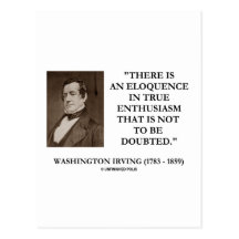 Washington Irving Eloquence In True Enthusiasm Post Card
