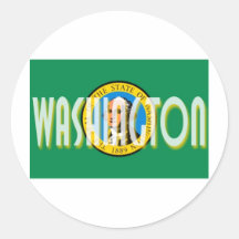 Washington State Round Stickers