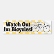 Watch Out for Bicycles Car Bumper Sticker Decal