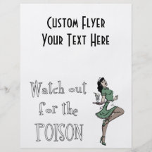 Watch Out For The Poison Retro Waitress - Colour Flyers
