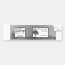 Water Bottle Label Grey Winter Trees Snow Bare Bumper Sticker