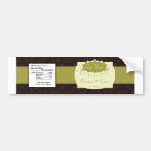 Water Bottle Label Light/Olive Green Chandelier Br Bumper Stickers