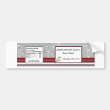 Water Bottle Label White Tree Bumper Stickers