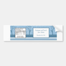 Water Bottle Label Winter Blue Christmas Bumper Sticker