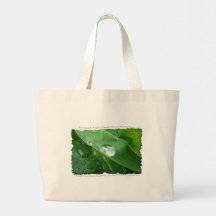 Water Drip on Leaf Water Conservation Design Canvas Bags