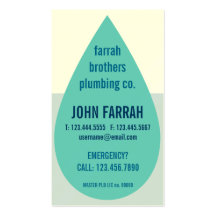 Water Droplet Plumber's Business Card Template