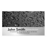 Water Droplets Brushed Metal Design business card
