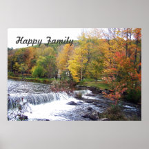 Water falls in an autumn posters