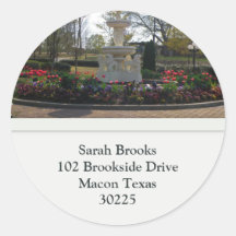 Water Fountain Tree Address Label Round Stickers