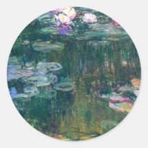 Water Lilies 5 Round Stickers