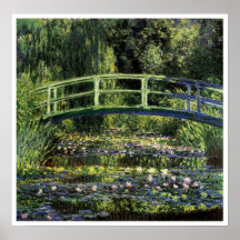 Water Lilies and Japanese Bridge Print