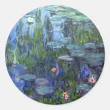 Water Lilies, Claude Monet Round Sticker