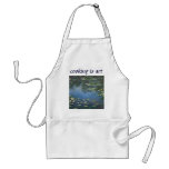 Water Lilies, Monet, Vintage Impressionism Flowers Apron