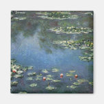 Water Lilies, Monet, Vintage Impressionism Flowers Fridge Magnets