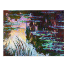 Water Lilies, Setting Sun Claude Monet Post Card