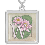 Water Lily Flower Monogram Jewelry
