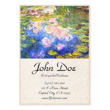 Water Lily Pond Claude Monet Business Card Template