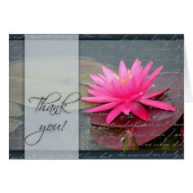 Water lily thank you card
