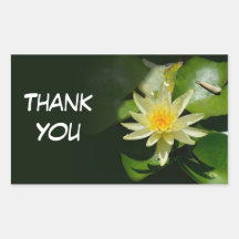 water lily thank you rectangle Sticker