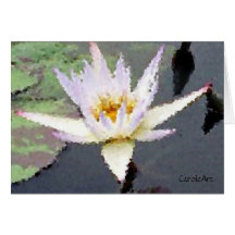 "Water Lily White" Greeting Card