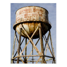 Water Tower at Alcatraz Postcard