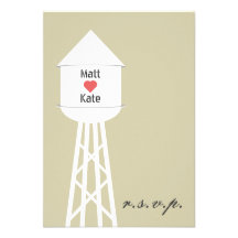 Water Tower Wedding RSVP Announcements