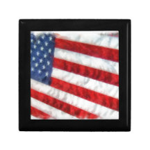 Watercolor American Flag Trinket Boxes