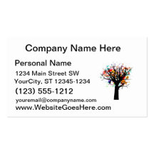 Watercolor branchy tree design business card
