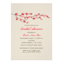 Watercolor Cherry Blossom Bridal Shower Invite