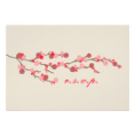 Watercolor Cherry Blossom Wedding RSVP Personalised Announcements