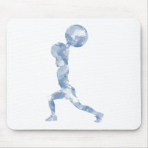 Watercolor Clean & Jerk in Blue Mousepads