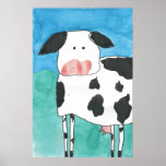 Watercolor Cow Print