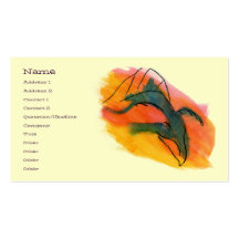 WATERCOLOR DRAGON profile card Business Cards