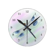 Watercolor Dragonfly Clock