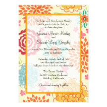 Watercolor Floral Wedding Invitation