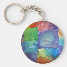 Watercolor Patchwork Keychain