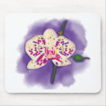 Watercolor Spotted Purple and Cream Orchid Mouse Mat