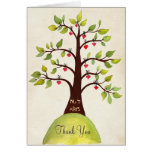 Watercolor Spring Monogram Tree Thank You Card cards