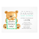 Watercolor Teddy Bear Baby Shower Invite invitations