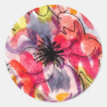 Watercolor Wildflowers Abstract Stickers