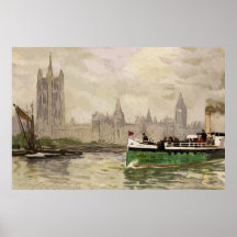 Watercolour London, Houses of Parliament Poster