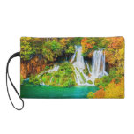 Waterfall in Autumn Forest Wristlet