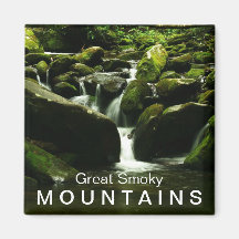 Waterfall on Roaring Fork Trail - Great Smoky Mtns Magnet