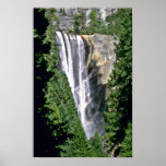Waterfall Over Cliff In Forest Print