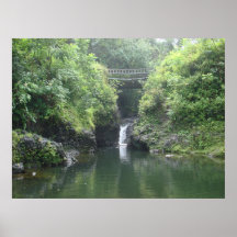 Waterfall under Bridge Posters