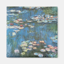 Waterlilies by Claude Monet, Vintage Impressionism Magnet