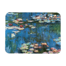 Waterlilies by Claude Monet, Vintage Impressionism Flexible Magnet