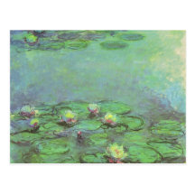 Waterlilies by Monet, Vintage Floral Impressionism Postcards