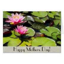 Waterlily Turtle Mothers Day Card